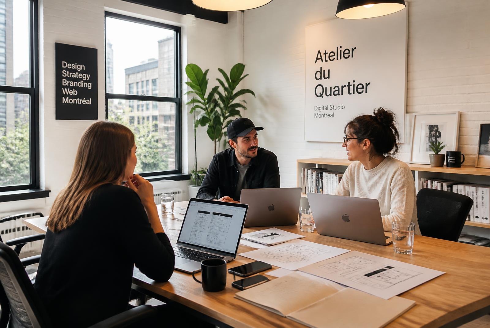 L'équipe de l'agence zcloud en réunion de conception à Montréal