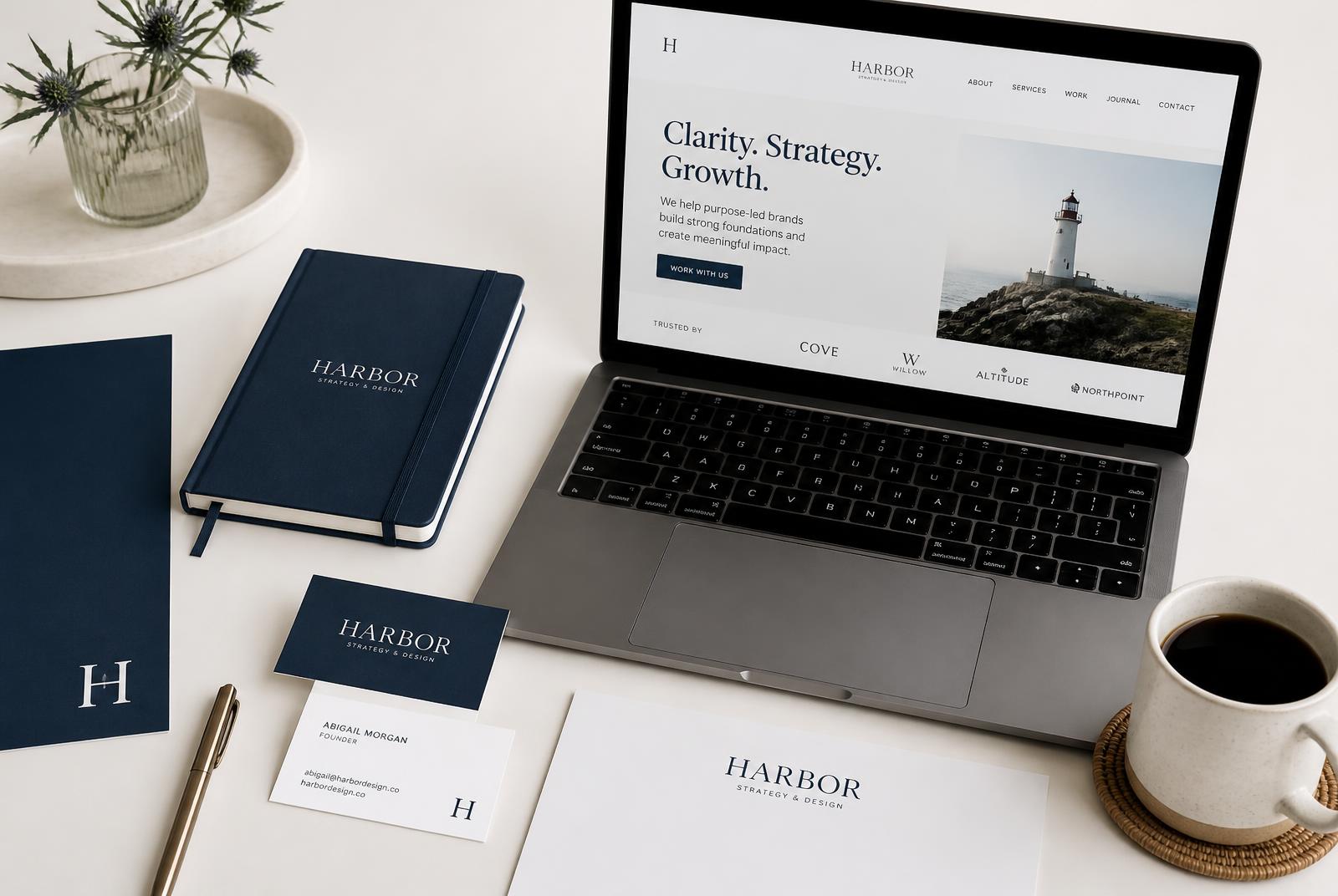 Papeterie de marque et site web conçus par l'agence zcloud